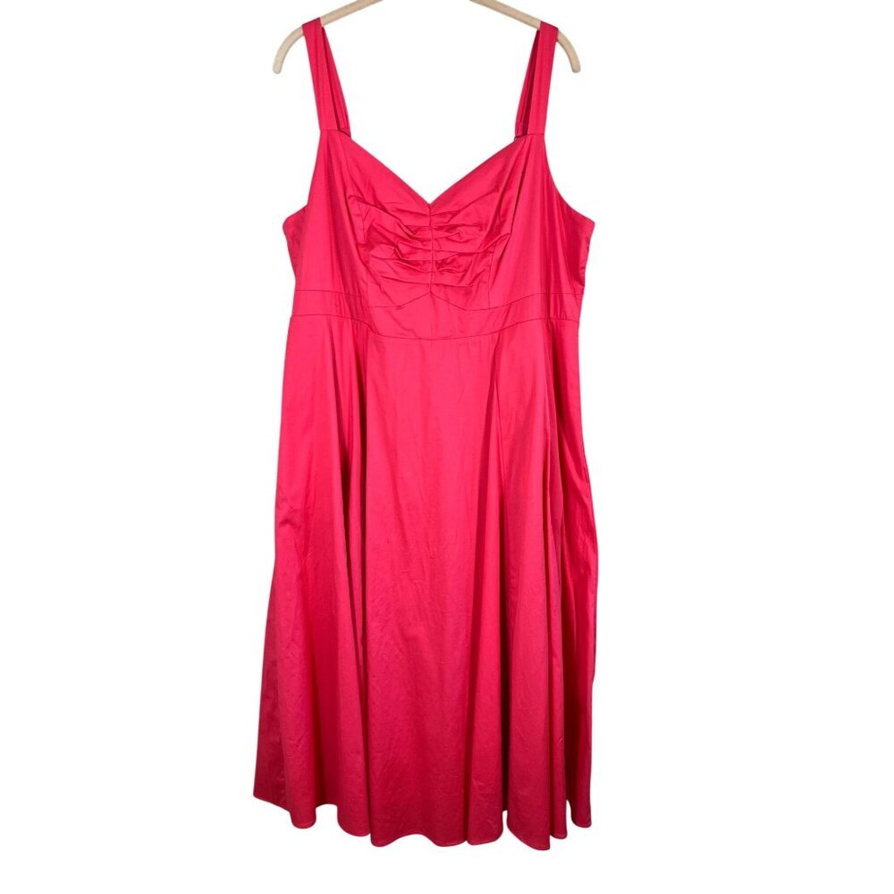 Torrid Tank Dress Pink 2X Midi Feminine Coquette Boho Neutral Chic Retro Ruched